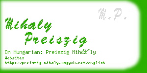 mihaly preiszig business card